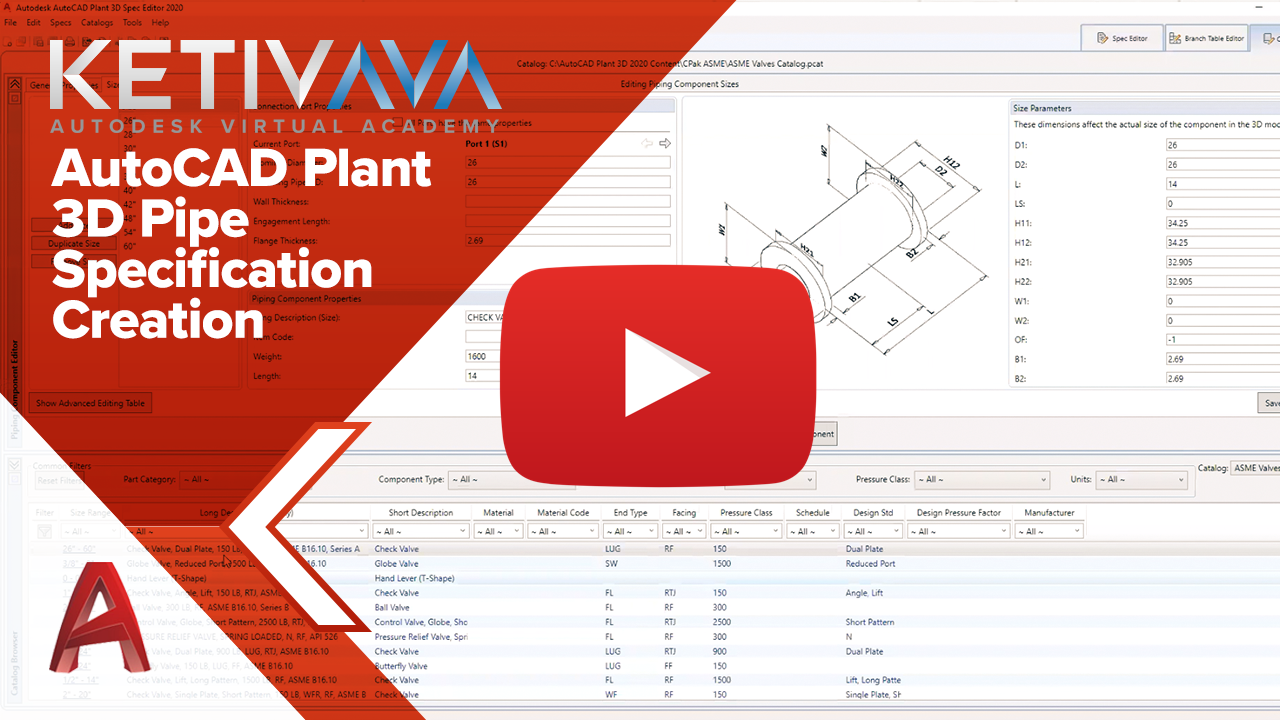 AutoCAD Plant 3D Pipe Specifications