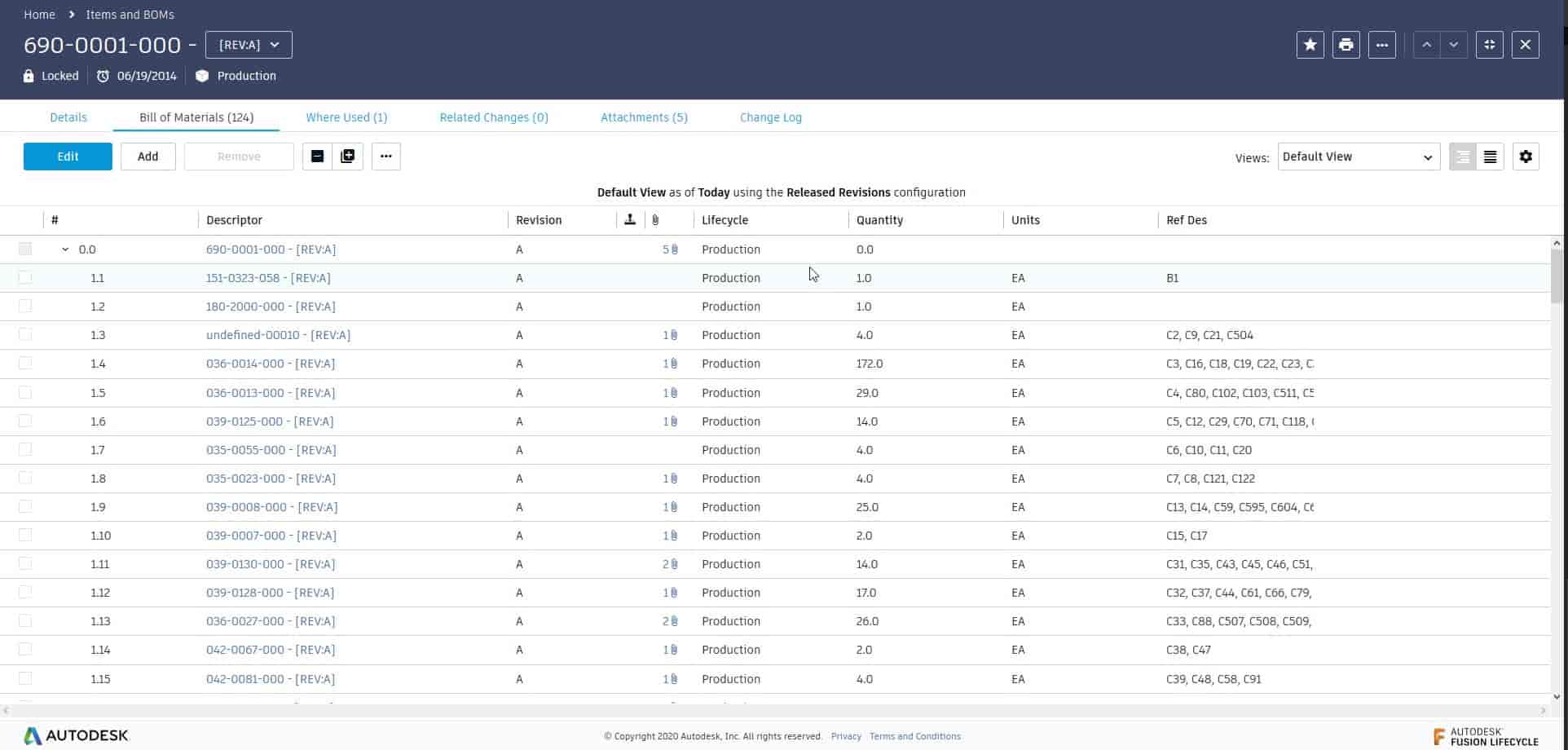 product lifecycle management vault ketiv bill of materials