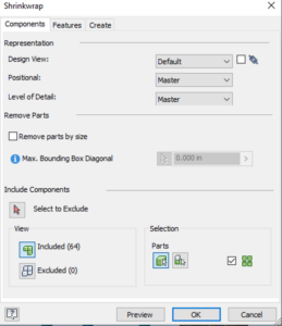 inventor-shrinkwrap-settings