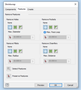 inventor-shrinkwrap-features