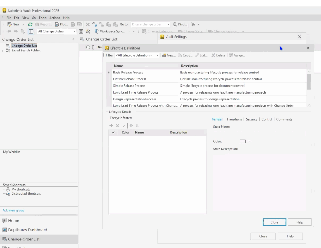 Autodesk Vault Lifecycles