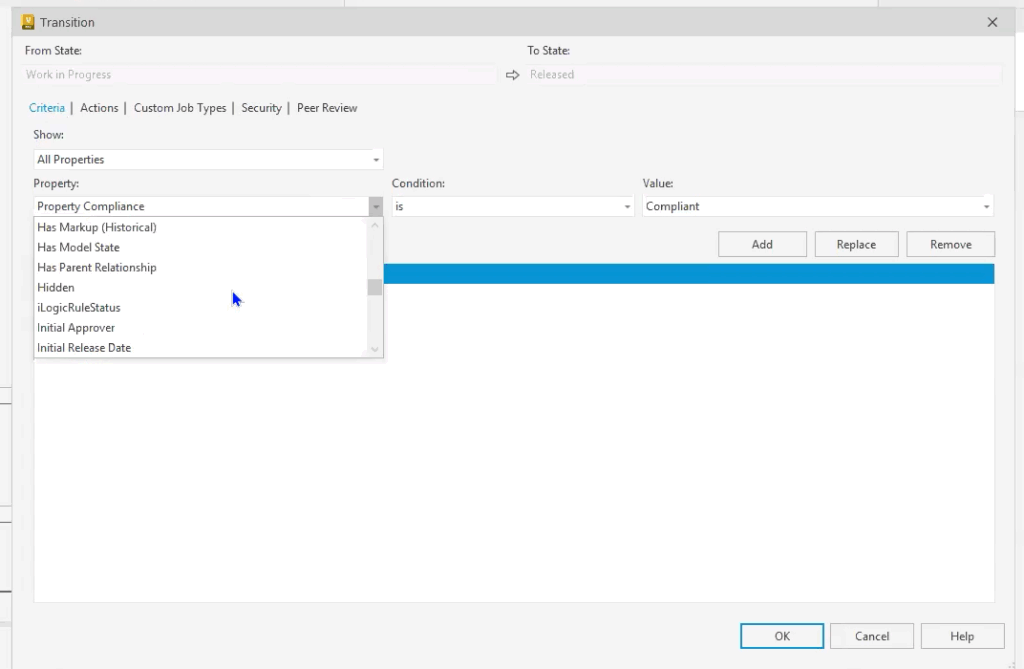 Autodesk Vault Lifecycle Criteria