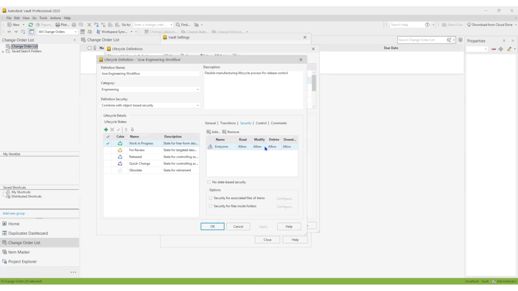 Autodesk Vault Lifecycle - Securing Workflows