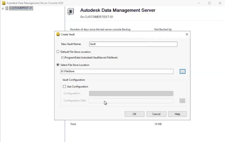 Create new Autodesk Vault instance
