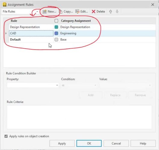 configuring file categories in Vault