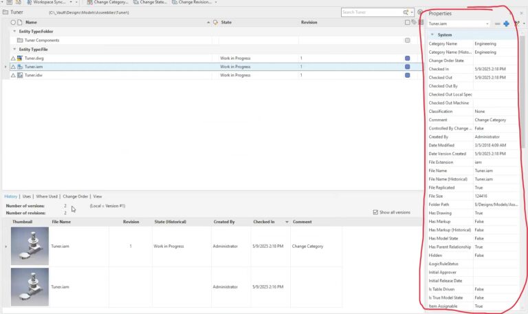 file categories in Autodesk Vault