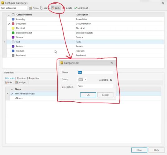 Configure Item Categories in Vault