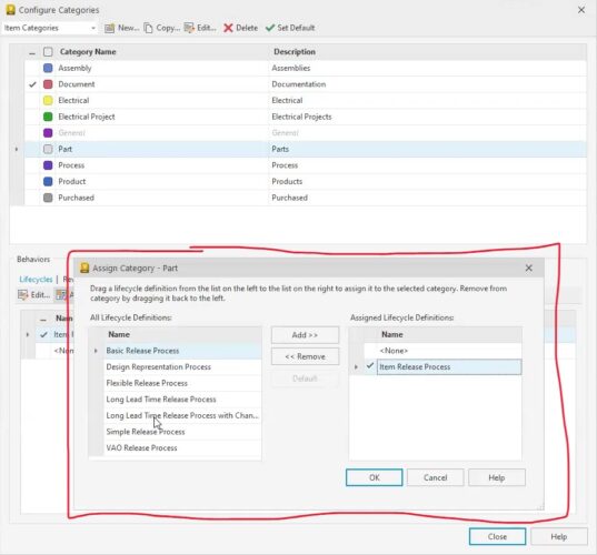 Configuring Item Categories in Vault