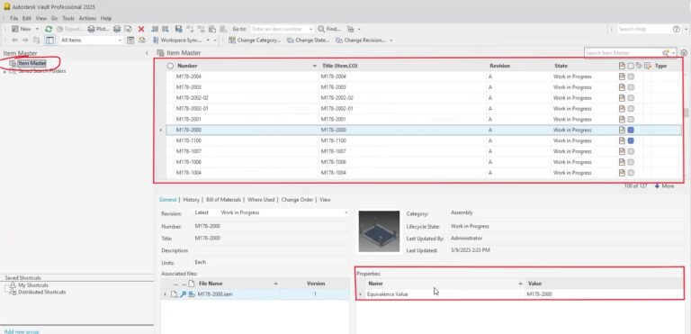 Autodesk Vault - Configure Item Categories