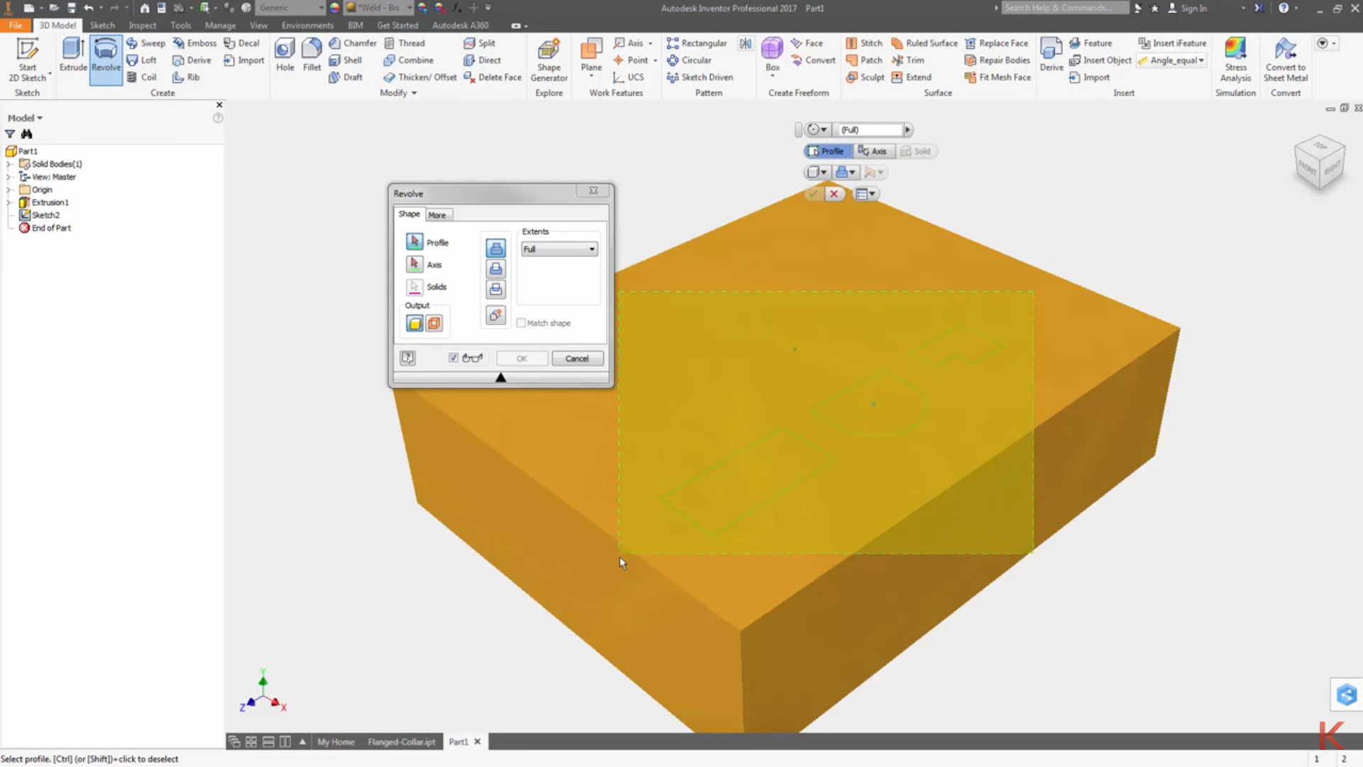 Inventor 2017.3 Multiple Profile Selection